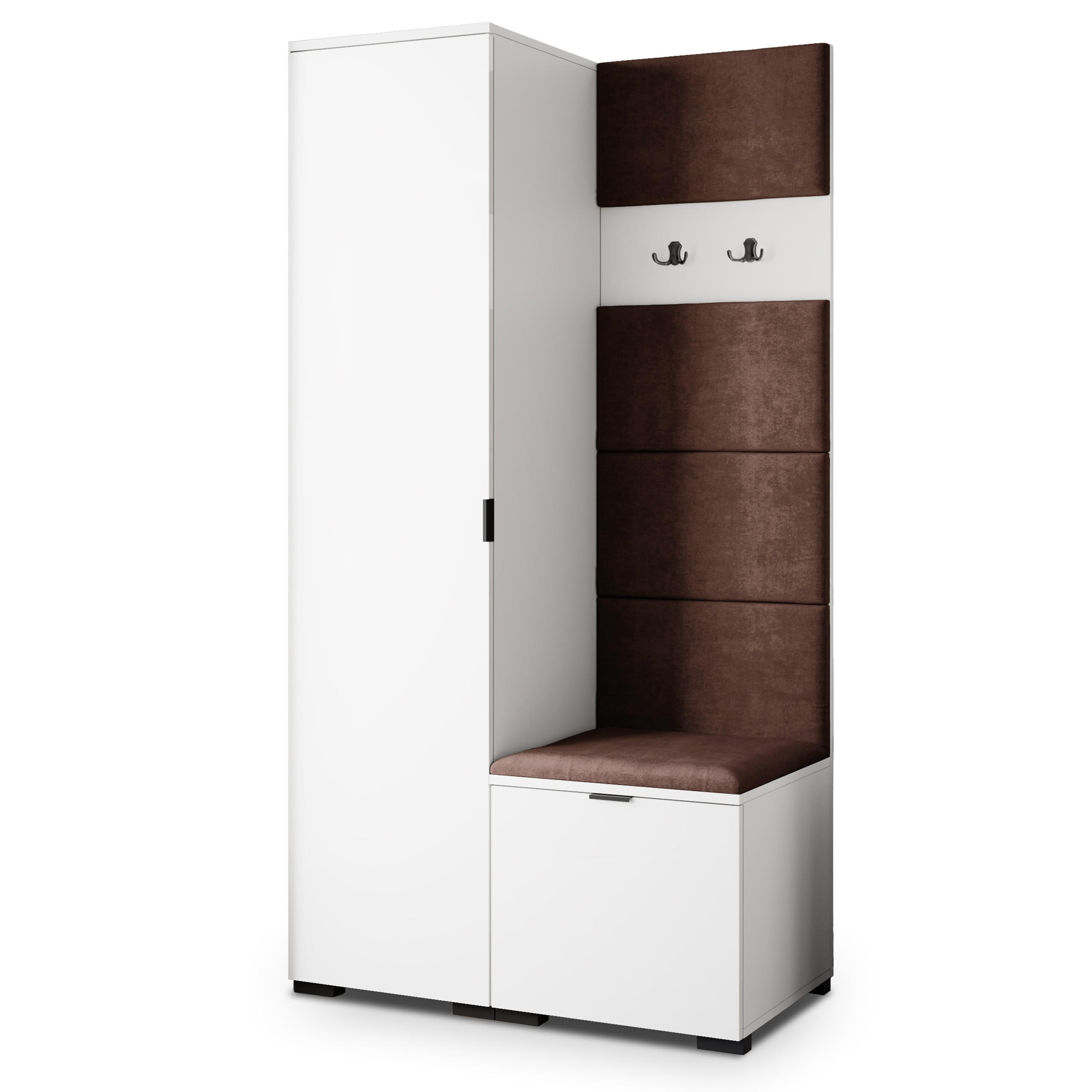 Masseno Garderobenschrank Weiß, Braun 95x181x51 cm