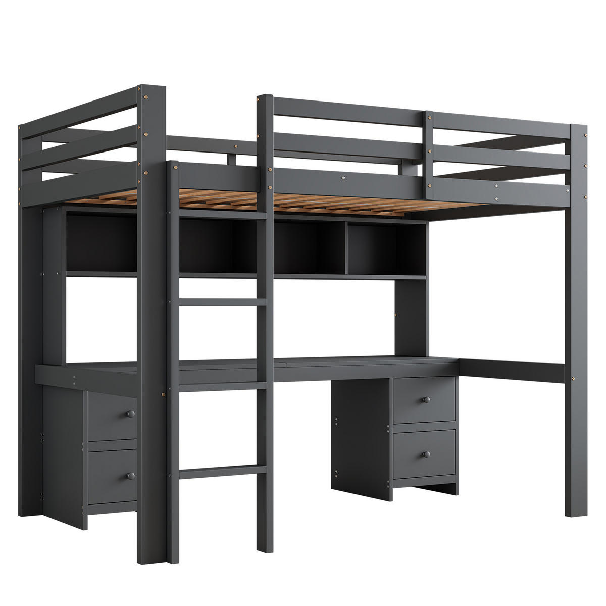 HOCHBETT 90x200 cm Tisch Treppe grau - Grau, Holz (90/200cm) - LEBENLANG