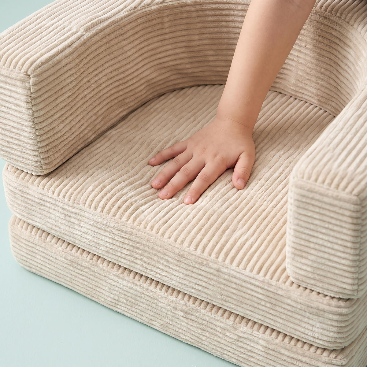 KINDERSOFA Beige modular 10-tlg. - Beige, Kunststoff/Textil (108/32/50cm) - Relaxdays