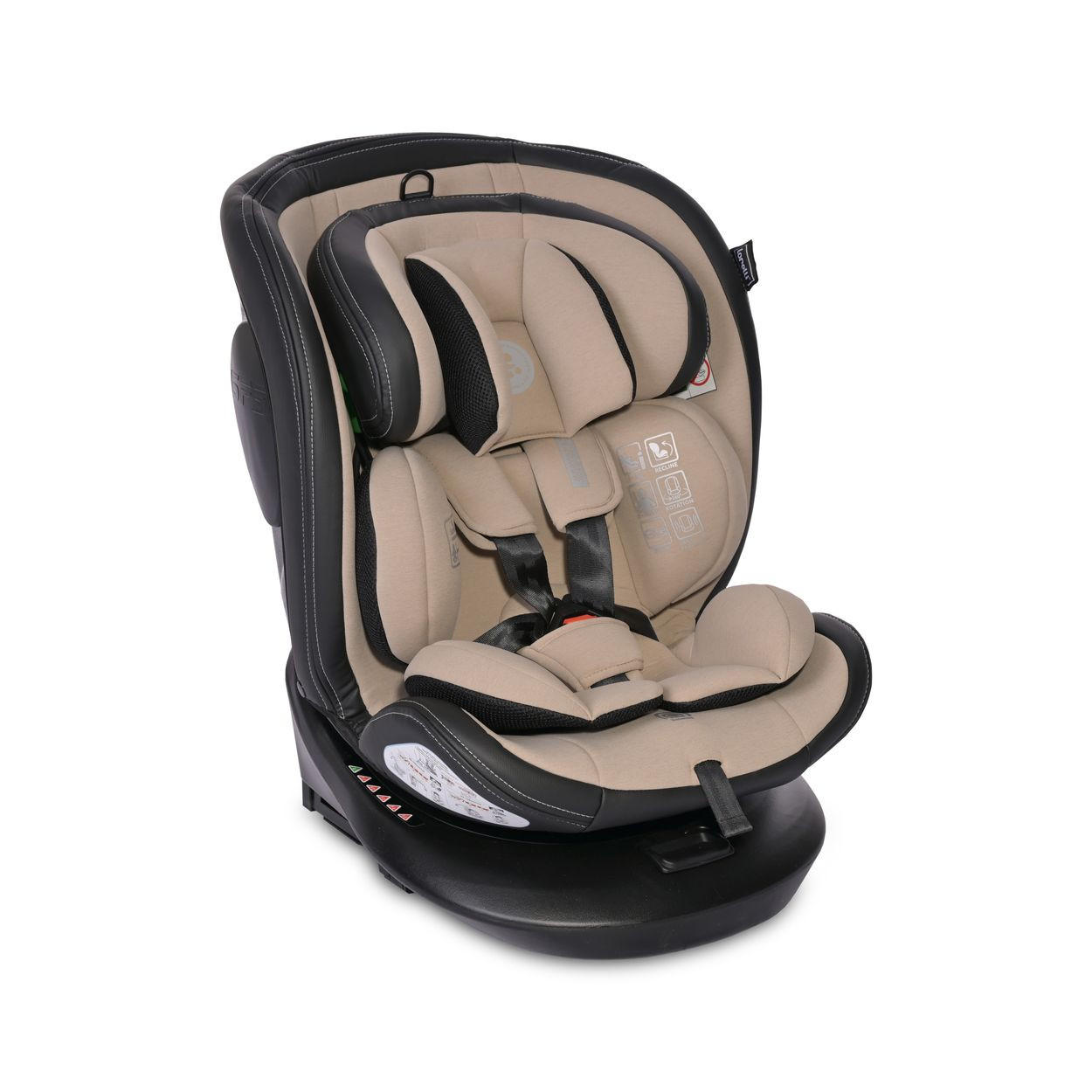 KINDERSITZ i-Size Aviator beige (40-150cm) 360° drehbar, verstellbar, Isofix - Beige, Kunststoff (47/62/52cm) - Lorelli