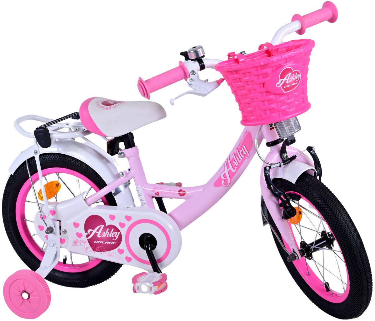 KINDERFAHRRAD Ashley - Mädchen - 14 Zoll - Rücktritt + Handbremse - Rosa - Hellrosa, Metall (46cm) - TPFSports