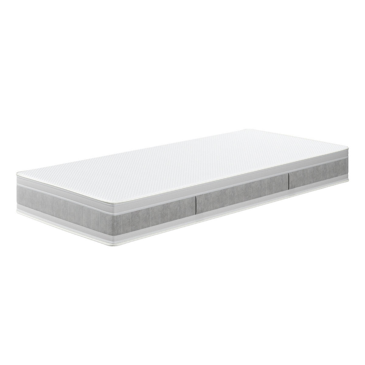 TASCHENFEDERKERN-MATRATZE "Eco Spring Elite", H1/H2, 90 x 200 cm, Höhe: ca. 23 cm - Weiß, Textil (90/200cm) - Hn8 Schlafsysteme