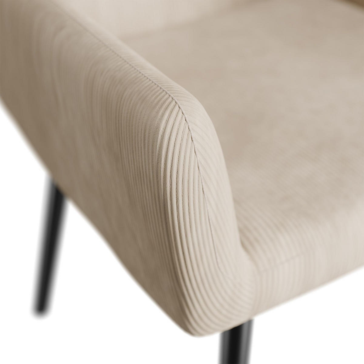 OHRENSESSEL Odense Cord Beige - Beige, Textil (68/95/73cm) - Juskys