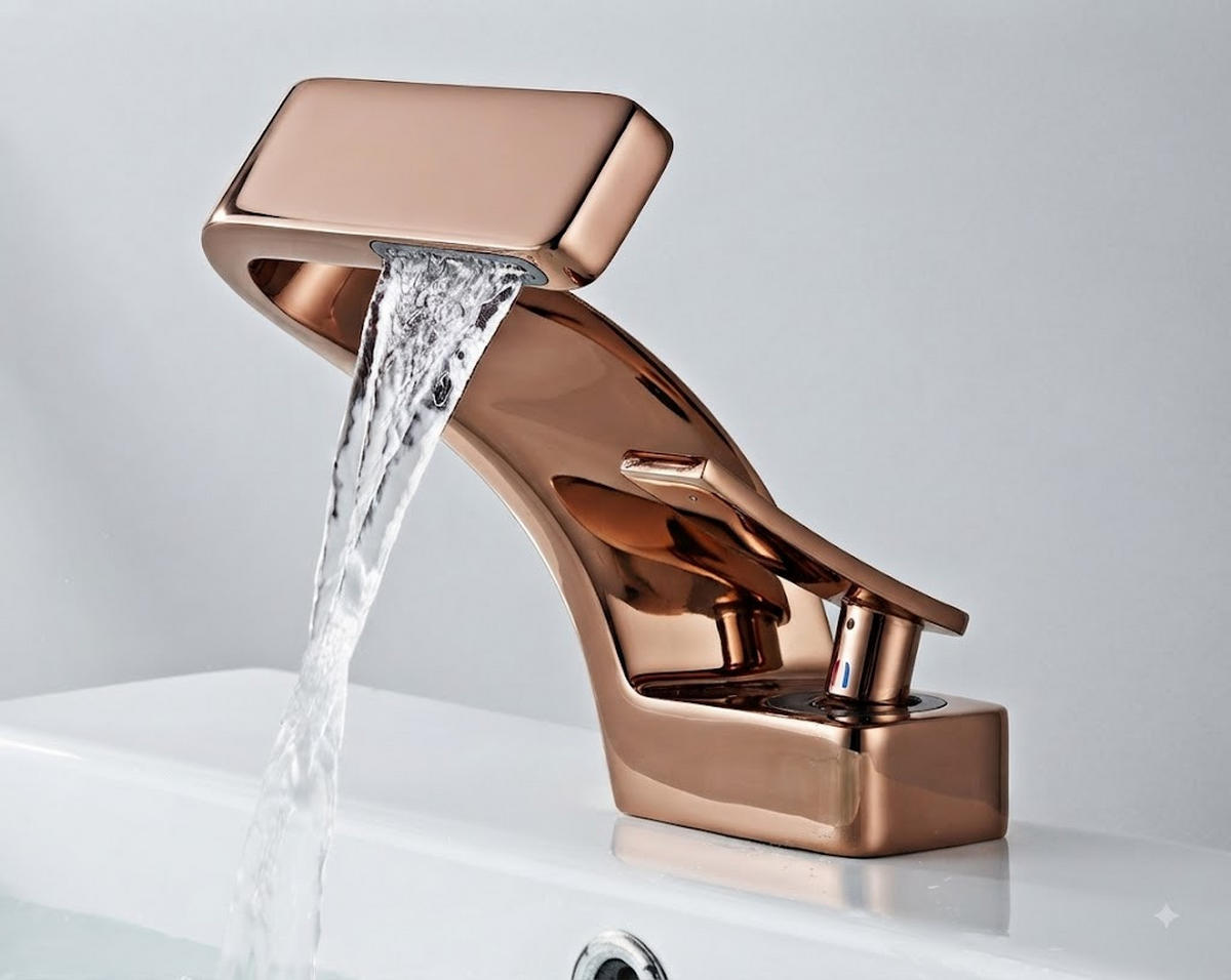 BADEZIMMERARMATUR, 15 x 13 cm, Roségold - Roségold, Metall (25/10/20cm) - Vallsero