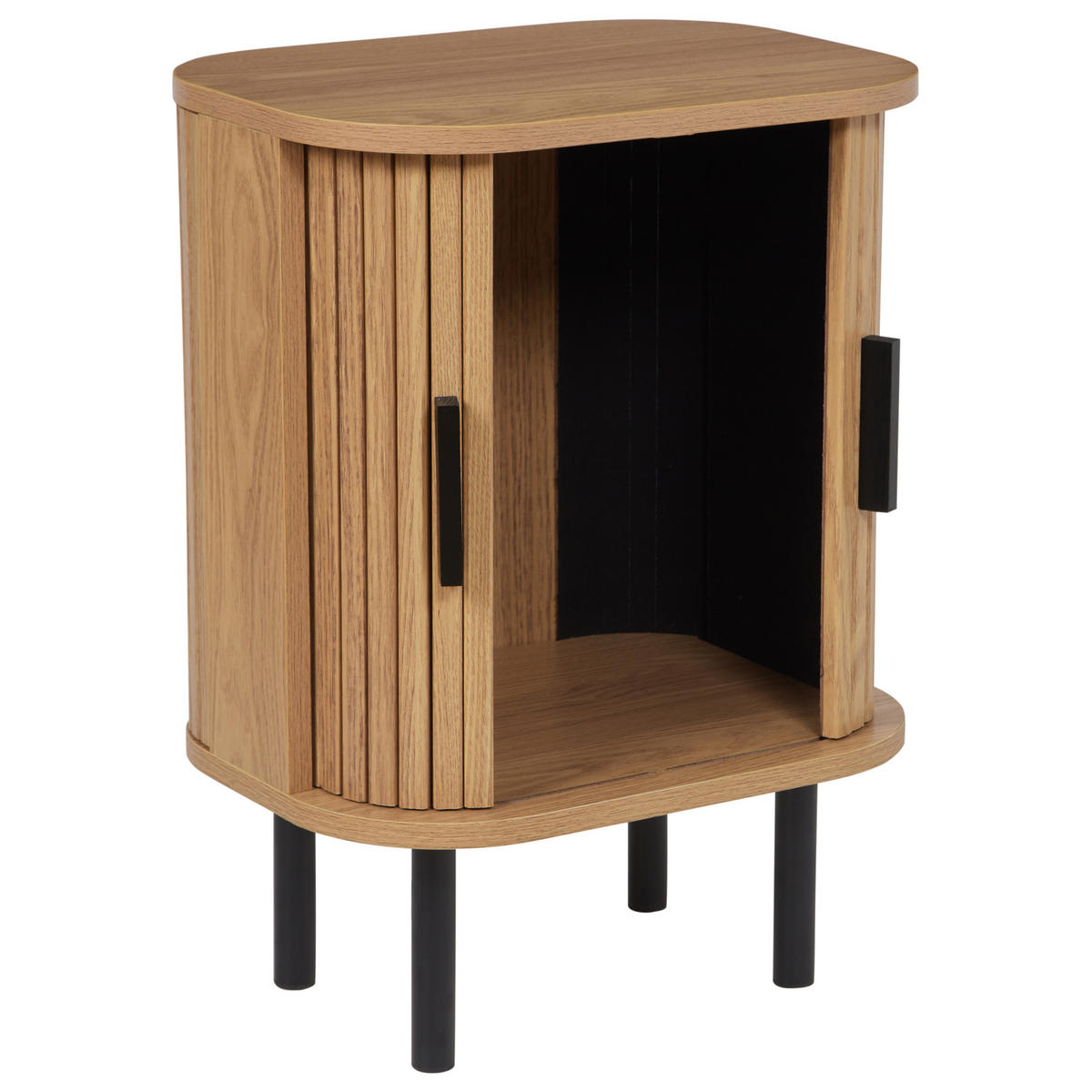 BEISTELLTISCH helles Holz/schwarz Bradley - Hellbraun/Schwarz, Holzwerkstoff (30/40/55cm) - Beliani