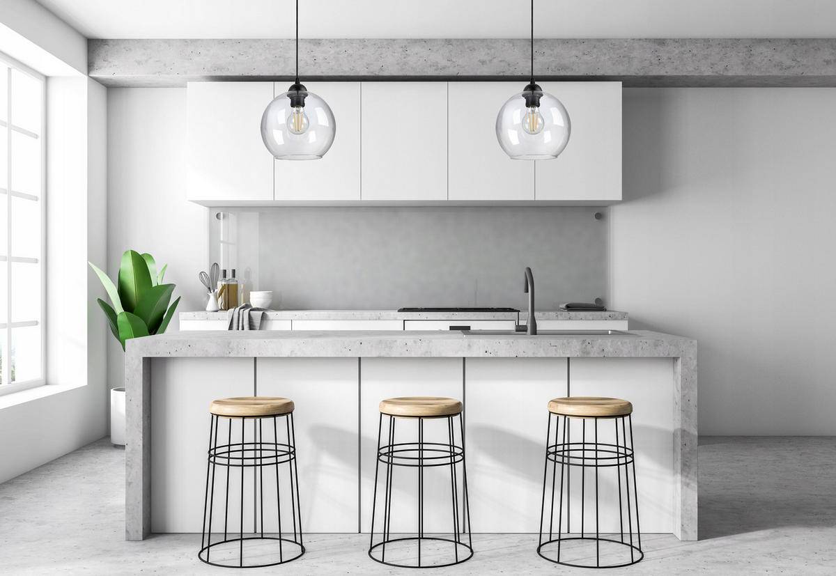 PENDELLEUCHTE HAGEN - Transparent/Schwarz, Glas/Metall (20/20/80cm) - kiki design