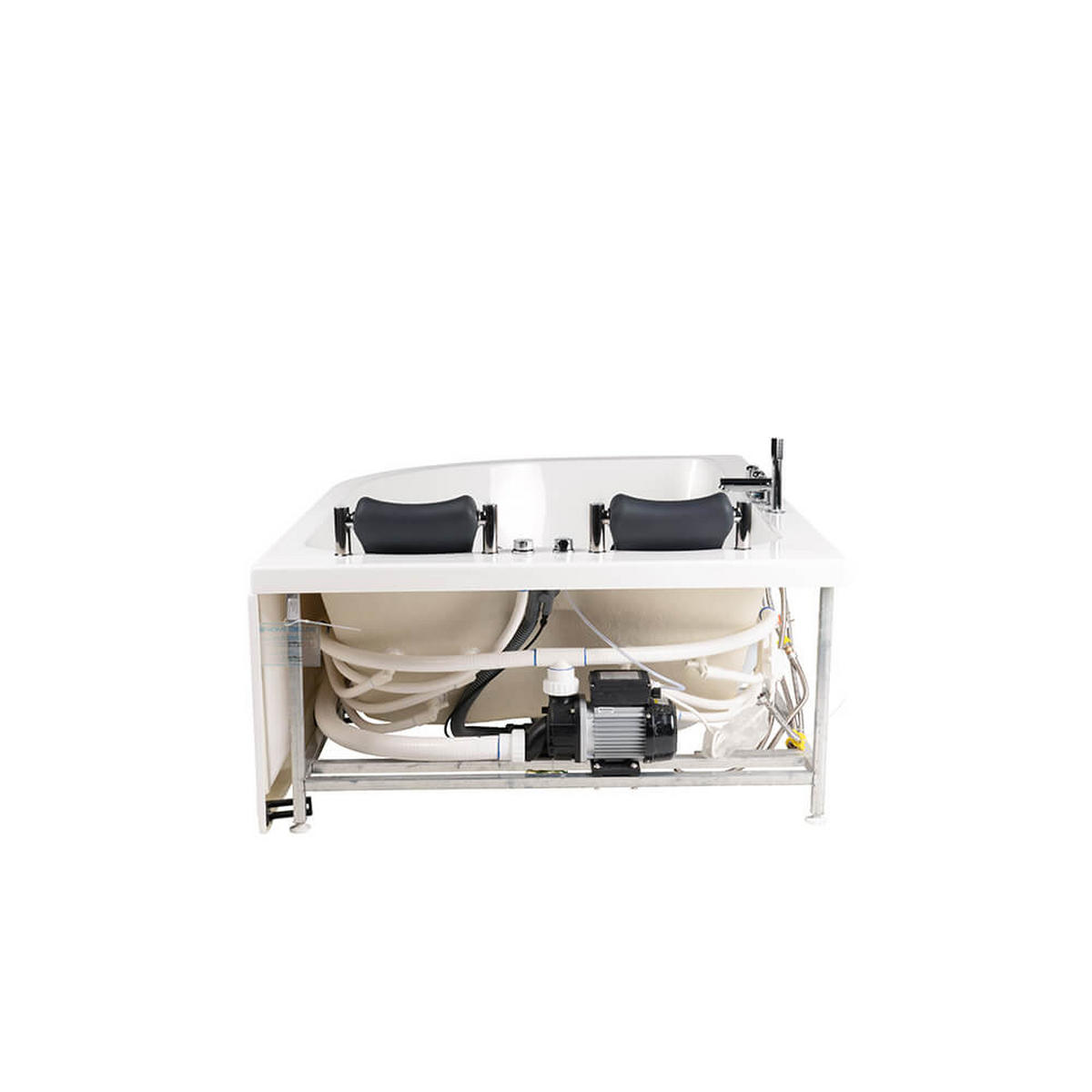 INDOOR Whirlpool für 2 Personen BLUE OCEAN XL - 180 x 120 cm Links - Weiß, Keramik (180/65/120cm) - Home Deluxe