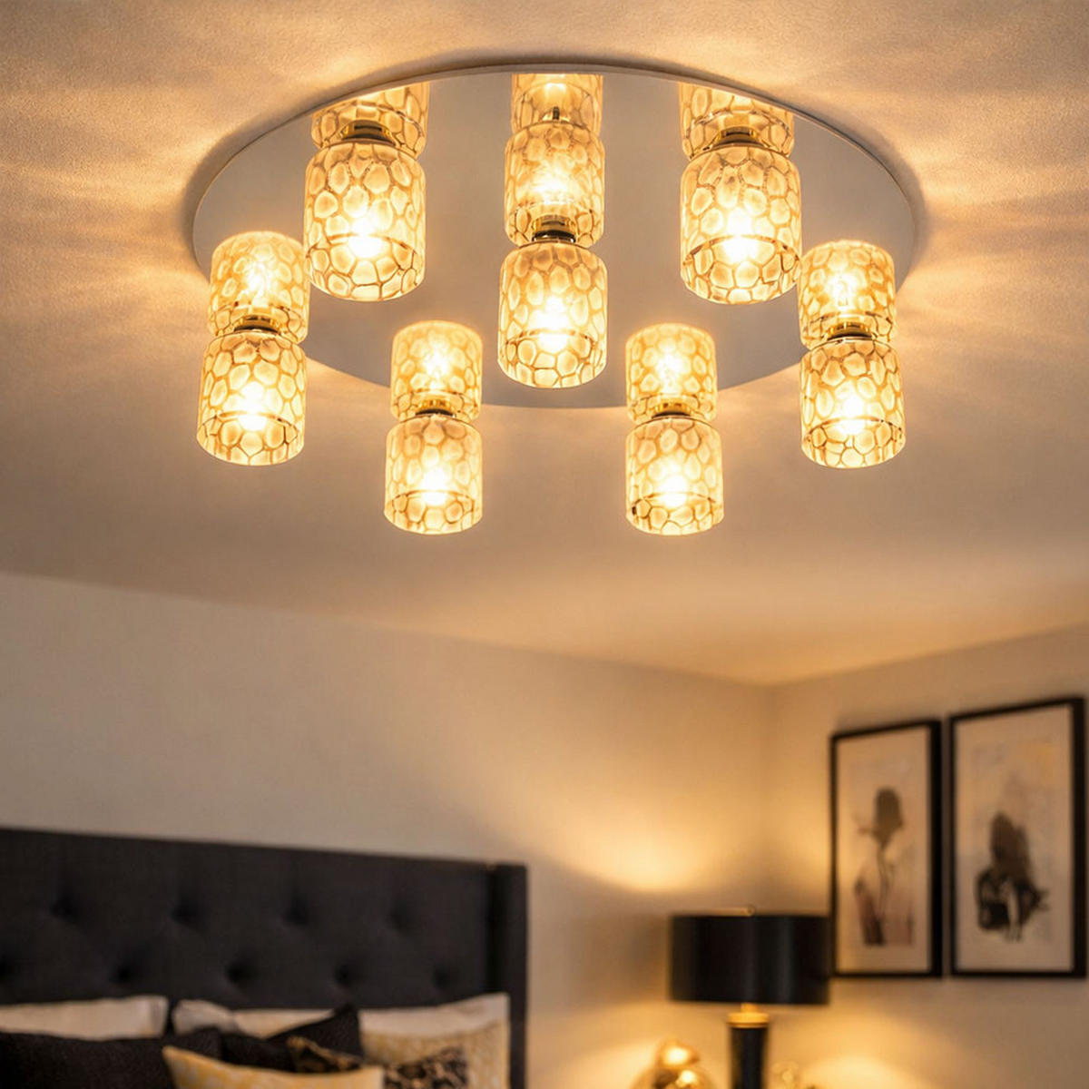 LED DECKENLEUCHTE DANELLA Chrom Klar - Silberfarben, Glas (39.5/39.5/10cm)