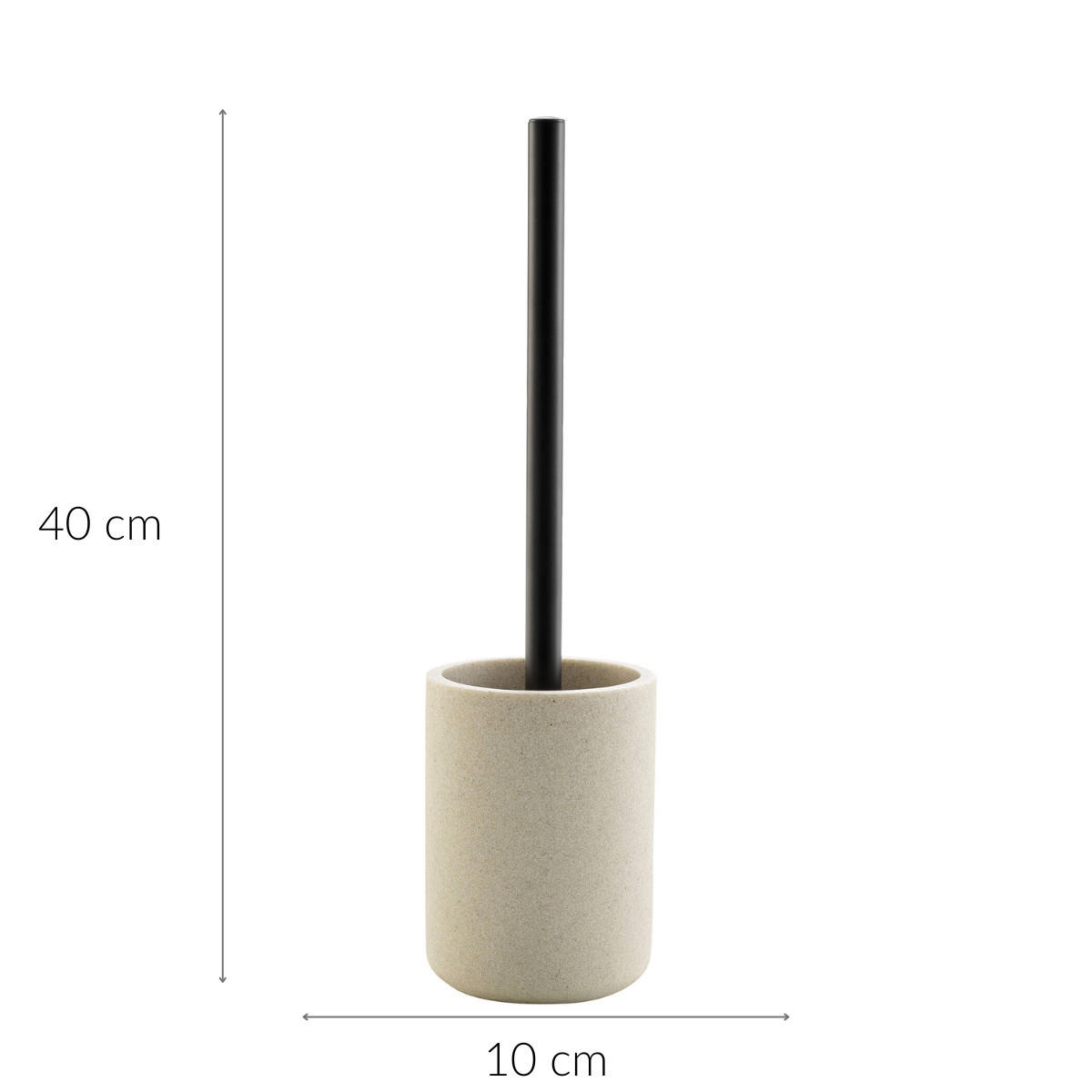 TOILETTENBÜRSTE Schwarz 10/40 cm Sand - Beige, Kunststoff (10/40/10cm) - Douceur d´intérieur