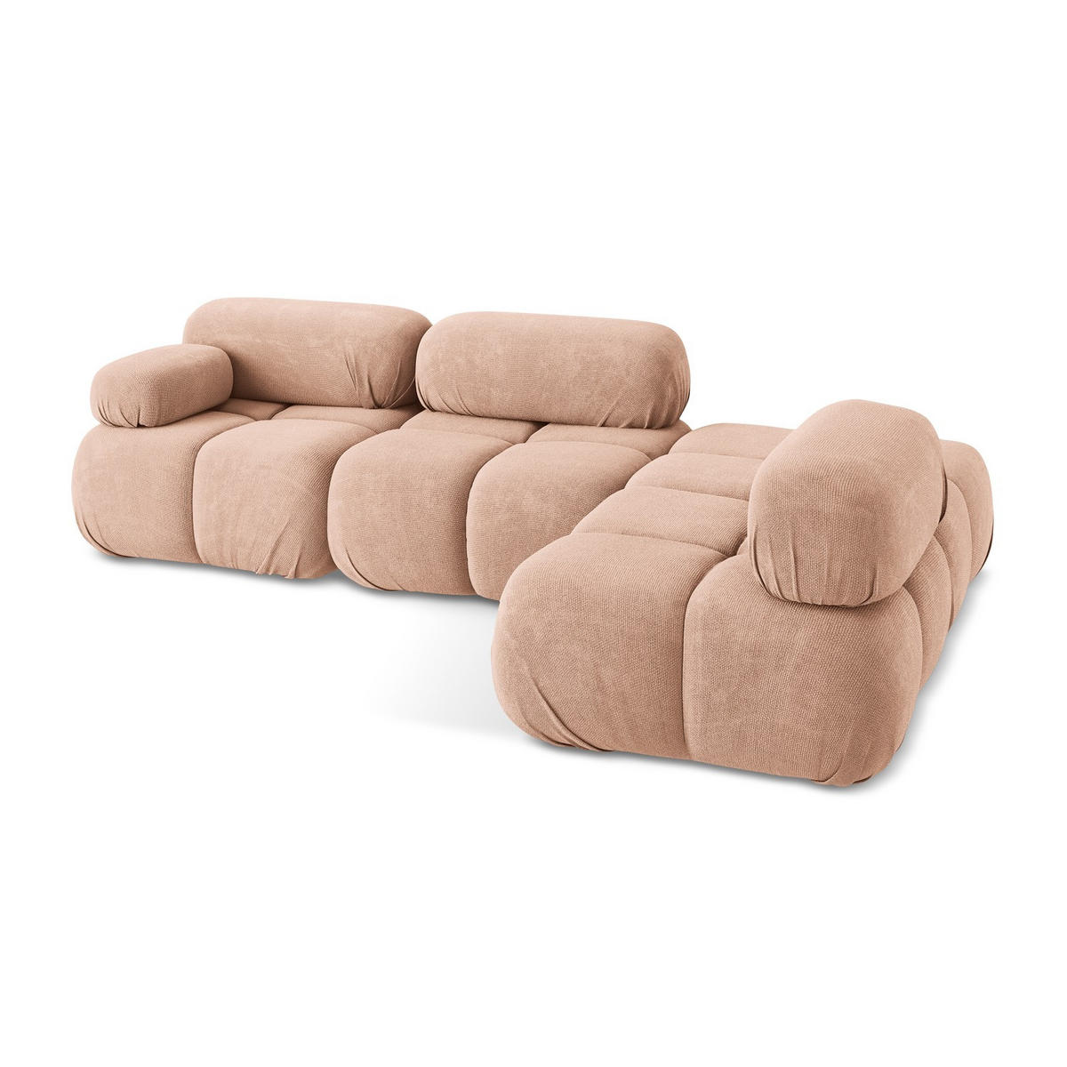 ECKSOFA Rechts Chenille Stoff Pink - Pink/Koralle, Kunststoff/Textil (285/190cm) - LaMiaSofa