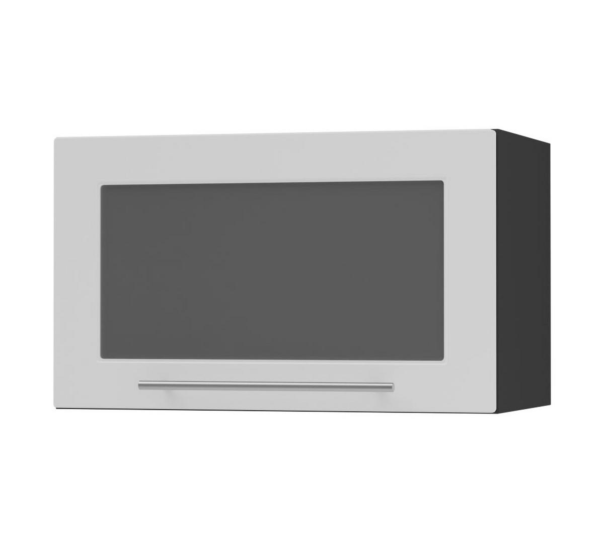 KLAPPHÄNGESCHRANK Kvantum W4BS/60-AV Weiß Matt / Schwarz Matt 60 / 32,5 / 36cm - Schwarz/Weiß, Holz/Holzwerkstoff (60/36/32.5cm) - Feldmann-Wohnen
