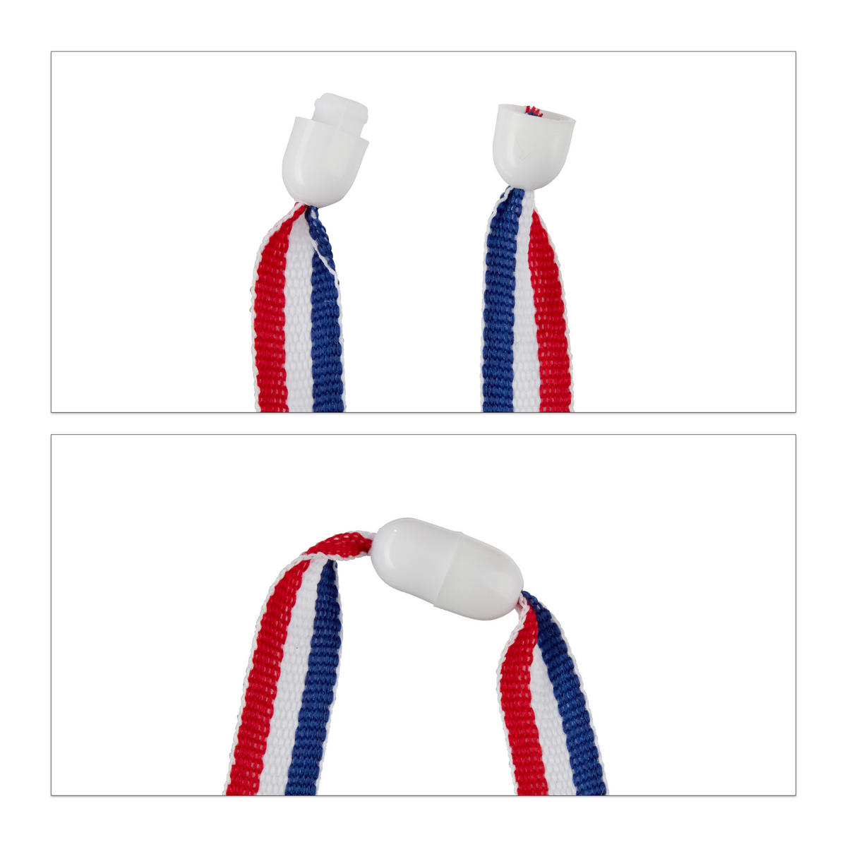 12XZLATÉ medaily - viacfarebná, textil/plast (5/0.5/35cm) - Relaxdays