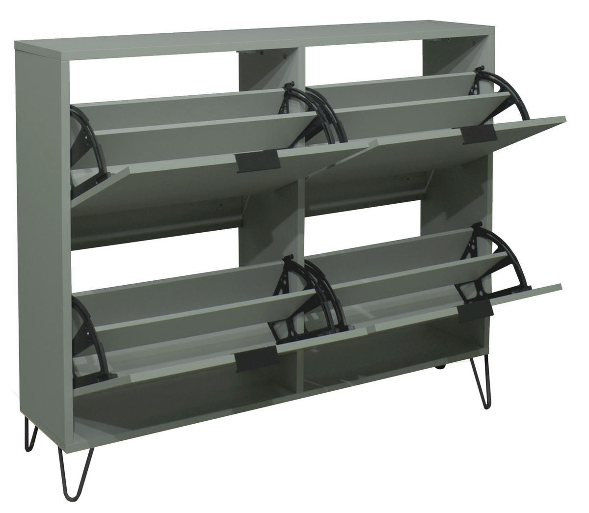 SCHUHSCHRANK Erna 120x25x101 Pinie Green matt Lack - Grün, Holzwerkstoff (120/101/25cm) - 58aufmkessel