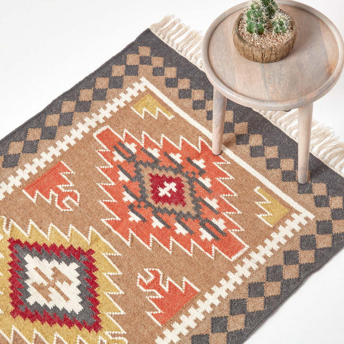 KELIM-TEPPICH Jaipur handgewebt 160/230 cm - Multicolor, Textil (160/230cm) - Homescapes