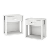 NACHTTISCH Virela Weiß 39 x 41 cm 2er Set - Weiß, Holzwerkstoff (39/41/28cm) - Vicco