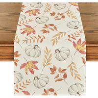 TISCHLÄUFER Herbstmotiv Kürbisse 40 x 240 cm - Creme, Textil (240/40/1.5cm)