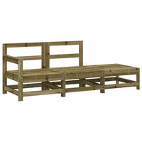 GARTEN-LOUNGE-SET 3-TLG. Kiefernholz Imprägniert - Braun, Holz (62/70.5/190cm) - vidaXL