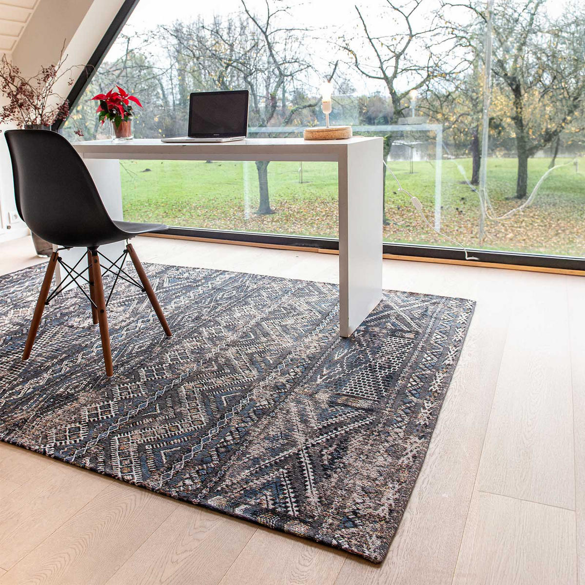 TEPPICH Flachgewebe BLACK FEZ Grau 240x340 cm - Grau, Textil (240/340cm) - Novatrend