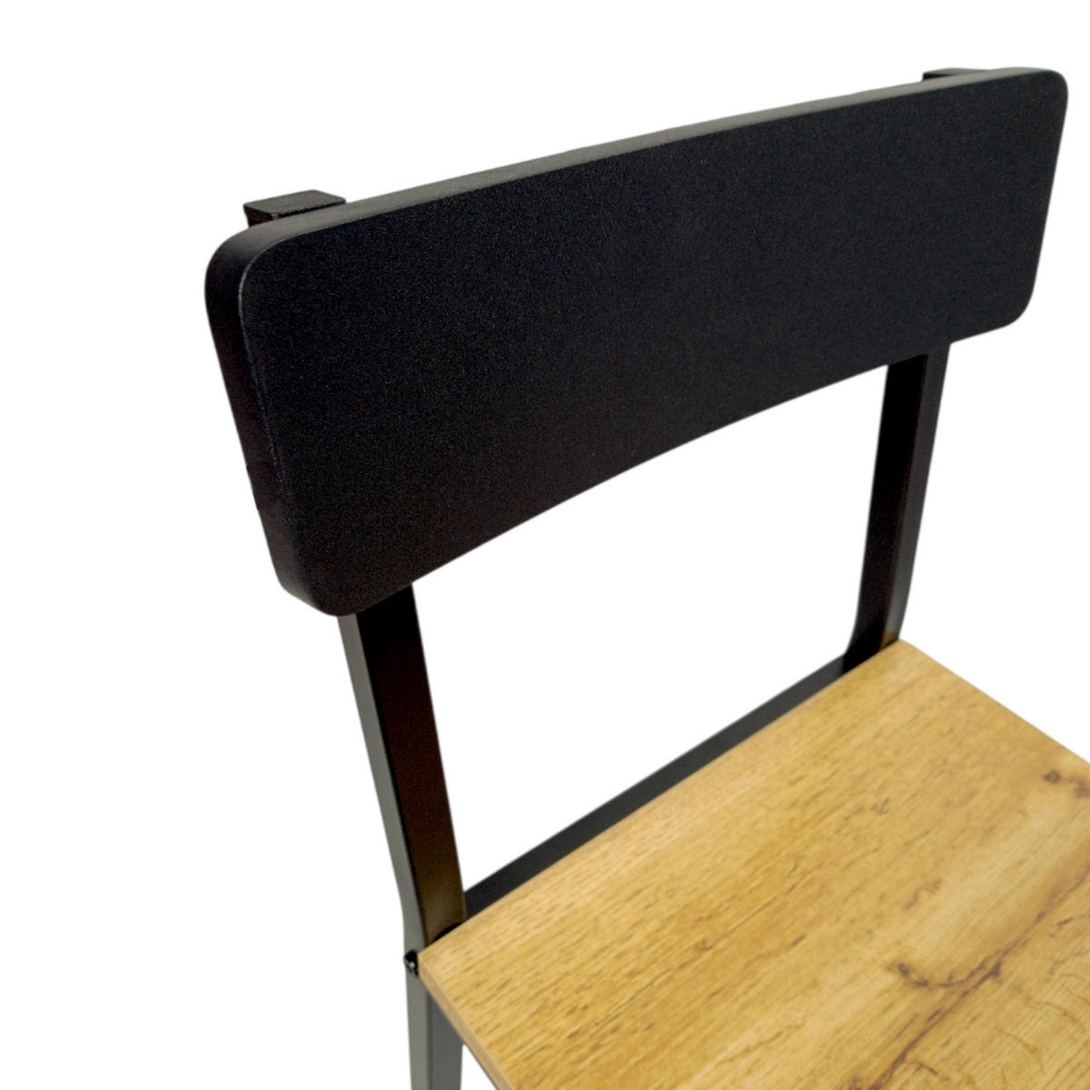 BARHOCKER Holzoptik Metall Eichefarben Schwarz 2-Er Set 90×40×29,5 cm - Eichefarben/Schwarz, Holzwerkstoff/Metall (30/90/40cm) - Begryf