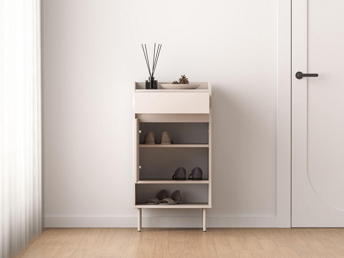 SCHUHSCHRANK Dioce Kaschmirgrau mit Schublade 50 cm - Taupe, Holz/Holzwerkstoff (49.8/95/33.3cm) - Selsey