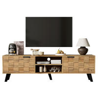 TV-SCHRANK in Holzoptik mit Türen und offenen Fächern 160.5/35.5/45 cm - Eichefarben, Holzwerkstoff (160.5/45/35.5cm) - Redom