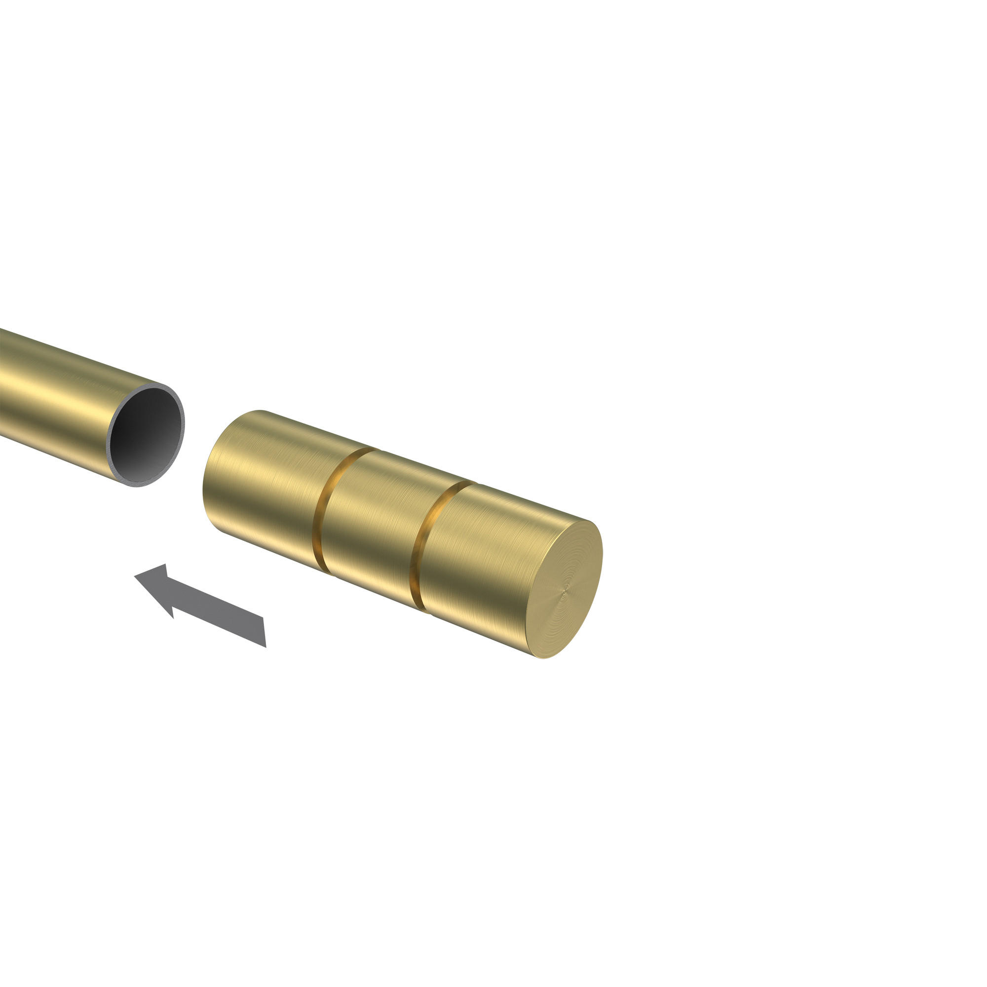 ENDSTÜCKE FÜR GARDINENSTANGEN 20 mm Ø, Elanto Messing-Optik, Packung 2 Stück - Messingfarben, Metall (6.4/2.4/2.4cm) - INTERDECO