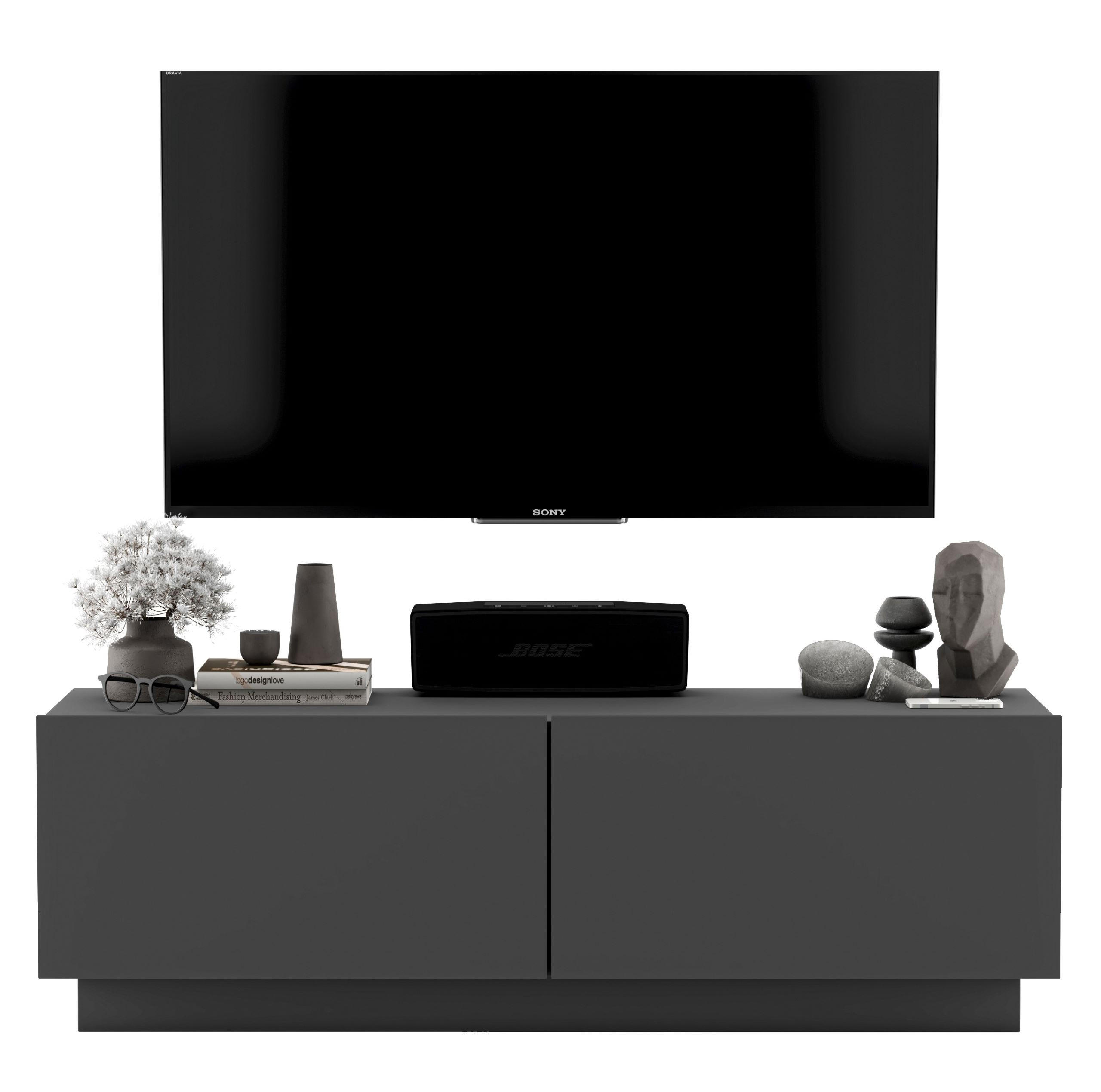 TV-SCHRANK Enjoy Graphit matt Loft 120 cm - Grau, Holzwerkstoff (120/37/35cm) - Meble Lindner