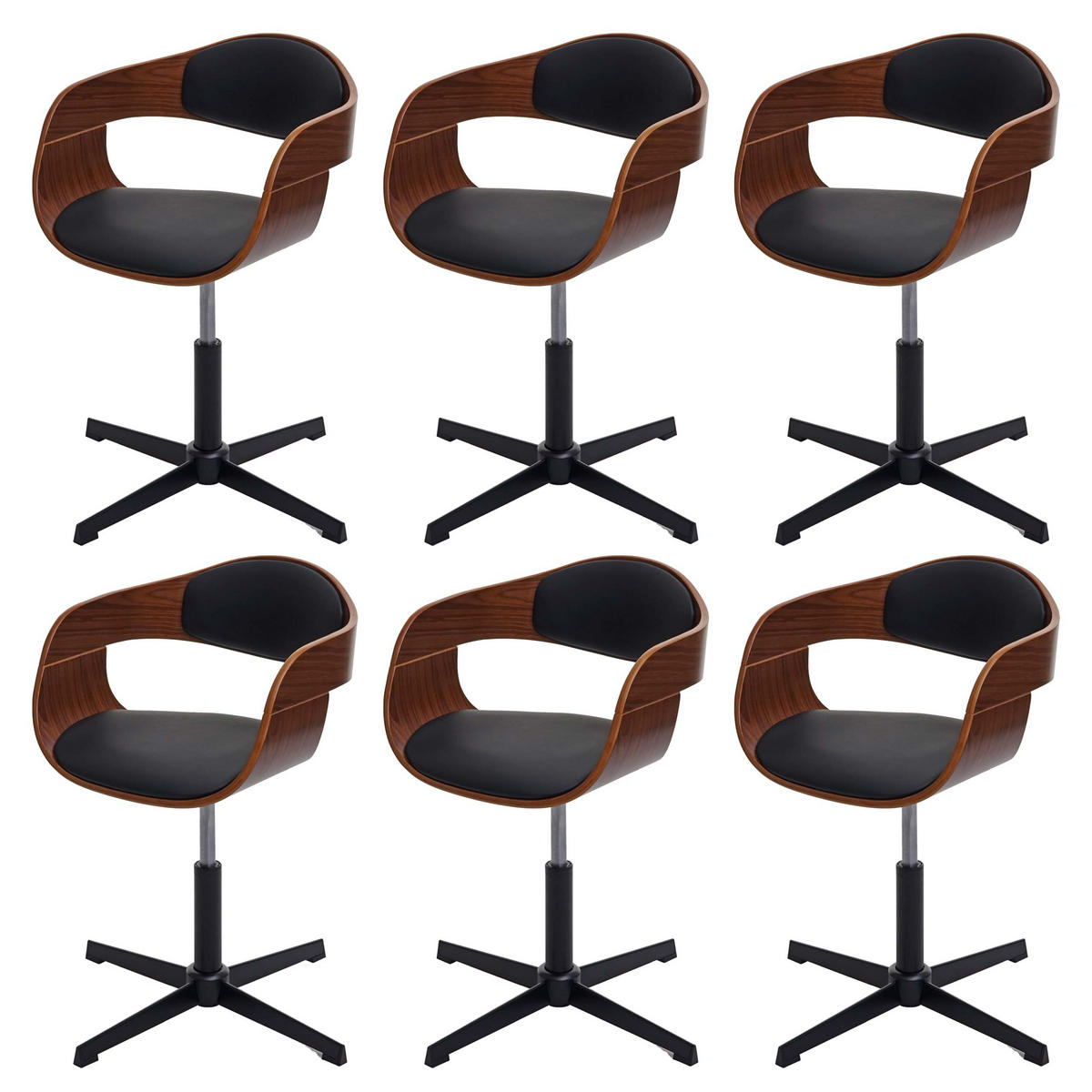 ESSZIMMERSTUHL Schwarz 6er-Set - Schwarz, Textil (64/83/64cm) - MCW