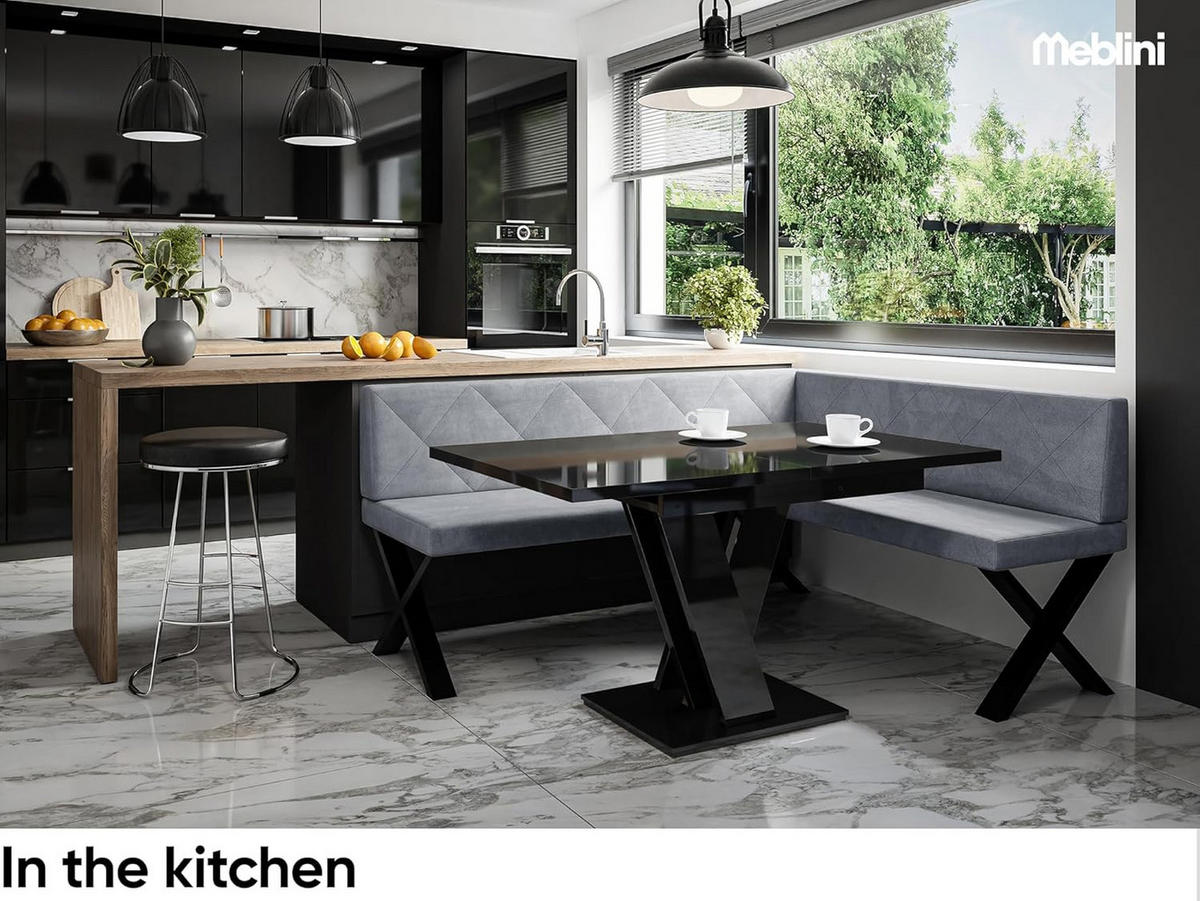 ECKBANK ERIC_X - Grau, Textil (128/168cm) - Meblini