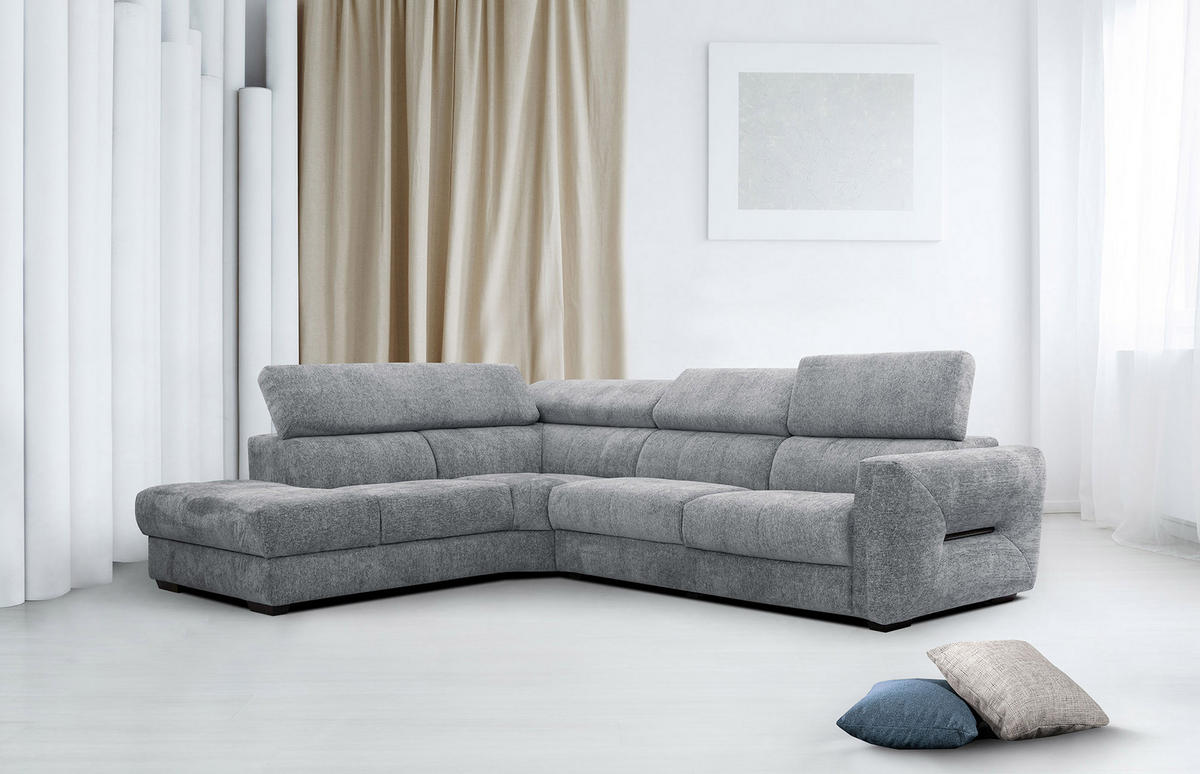 ECKSOFA CALVERA 5-Sitzer, grau - Grau, Holzwerkstoff/Textil (239/298cm) - Courtois Laville