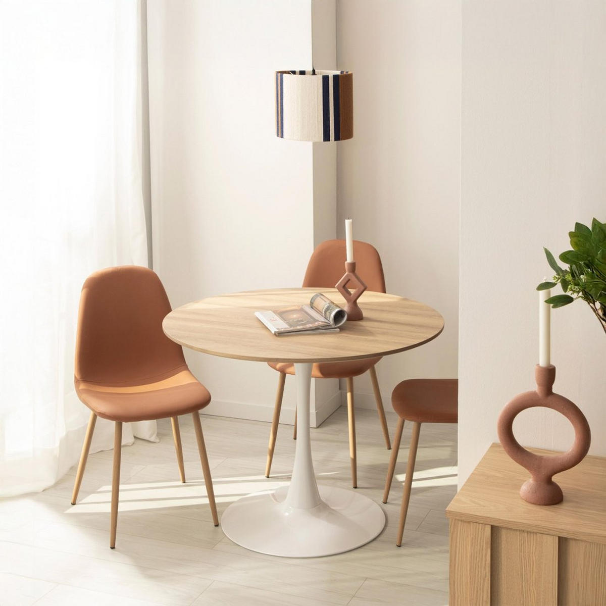 ESSTISCH Cory Zweifarbig 100 cm x 73 cm - Multicolor, Holzwerkstoff (100/100/73cm) - Klast Home