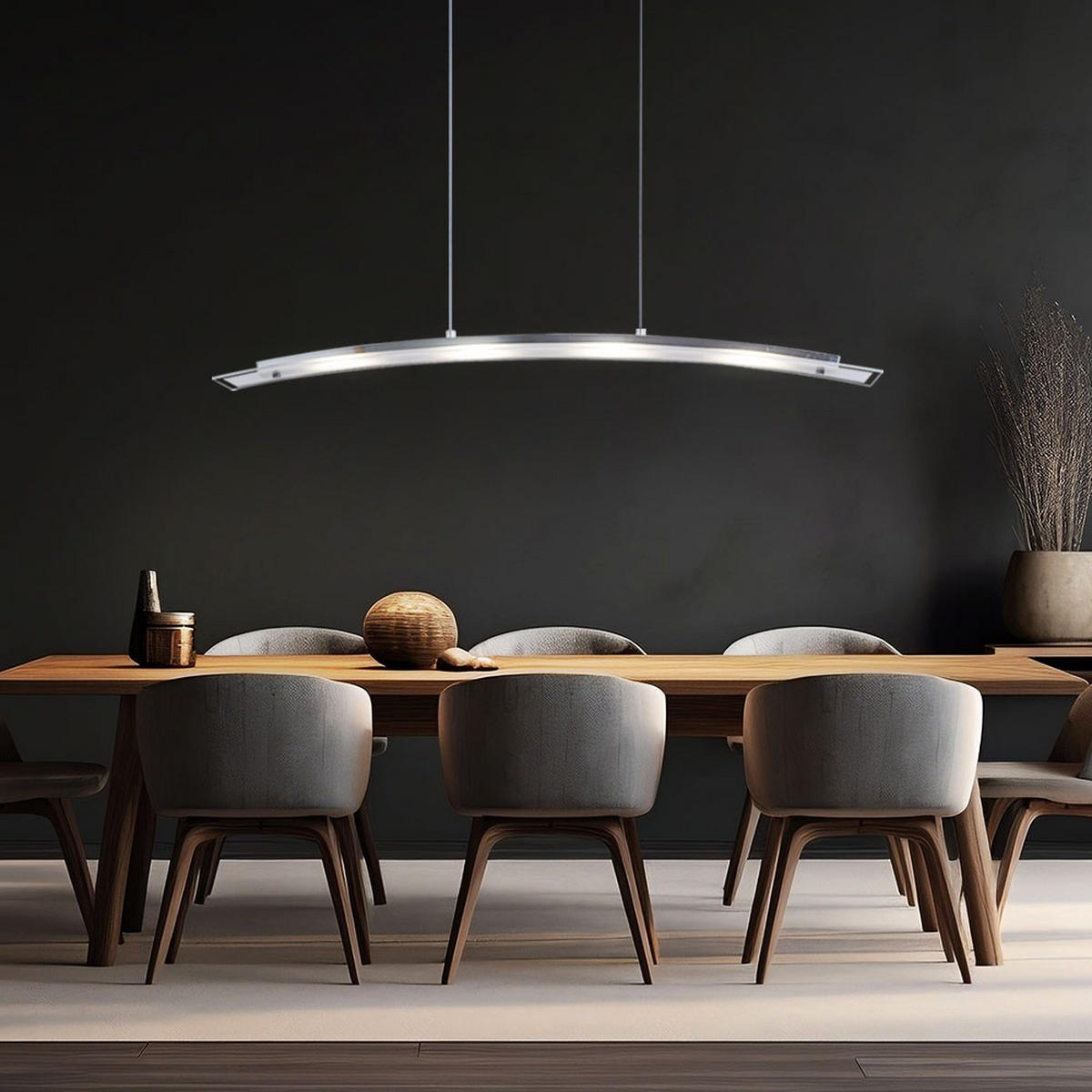 LED HÄNGELEUCHTE Glasplatte Weiß - Weiß, Glas (86/9/120cm) - Globo Lighting