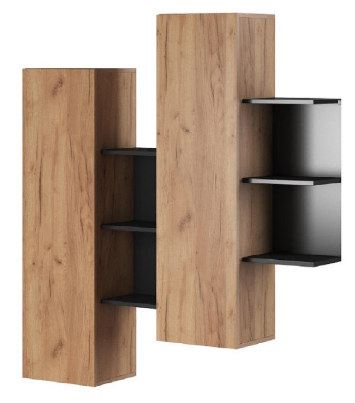 WOHNWAND Anthrazit MALVA Sonoma Eiche - Sonoma Eiche, Holzwerkstoff (260/171.5/40cm) - Sepro Meble