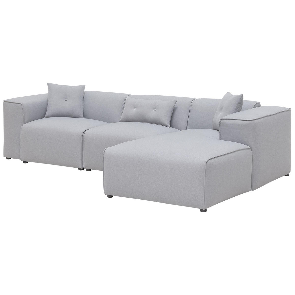 ECKSOFA Polsterbezug Hellgrau Dolva - Hellgrau, Textil (294/170cm) - Beliani