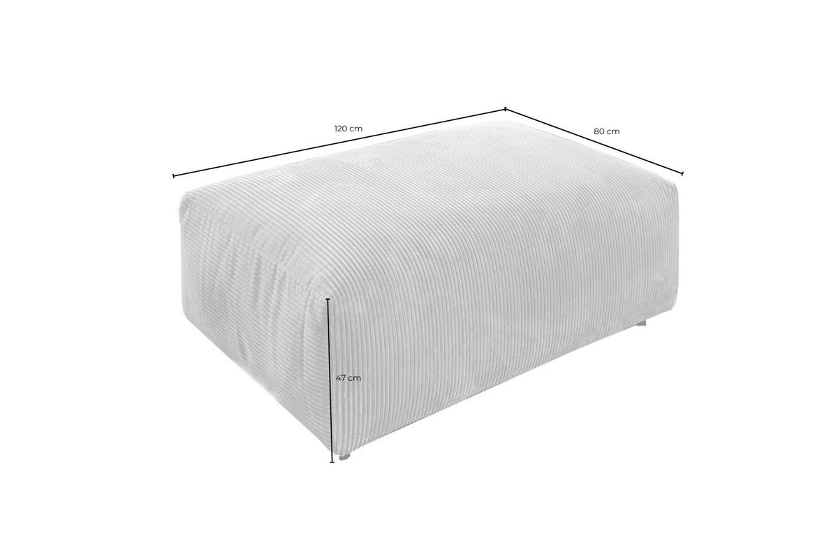 HOCKER MIA Taupe Cord - Taupe/Schwarz, Kunststoff/Textil (117/47/84cm) - KAWOLA