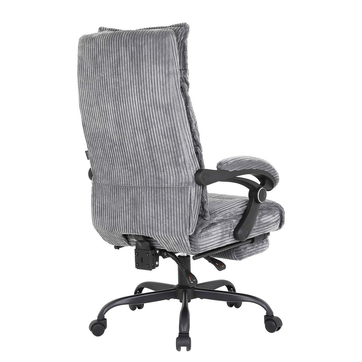 BÜRODREHSTUHL mit Fußablage - Schwarz/Grau, Textil/Metall (71/116/71cm) - home24