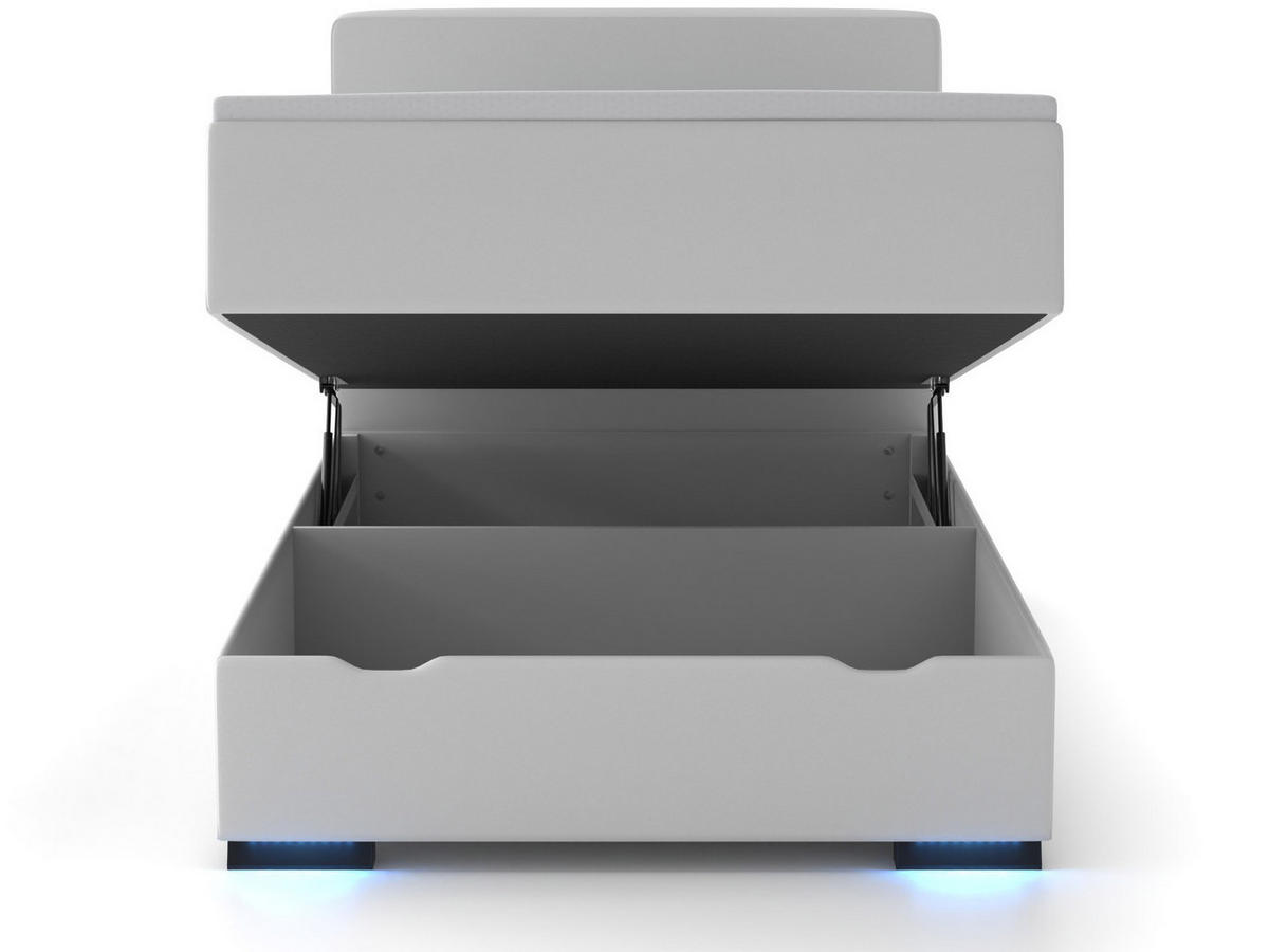 BOXBETT Ontario weiß 120/200cm LED Kunstleder - Weiß, Textil (120/200cm) - wonello