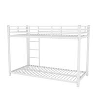 ETAGENBETT mit Lattenrost und Kopfteil Weiß 94.5x203x140 cm Metall - Weiß, Metall - SONNENH
