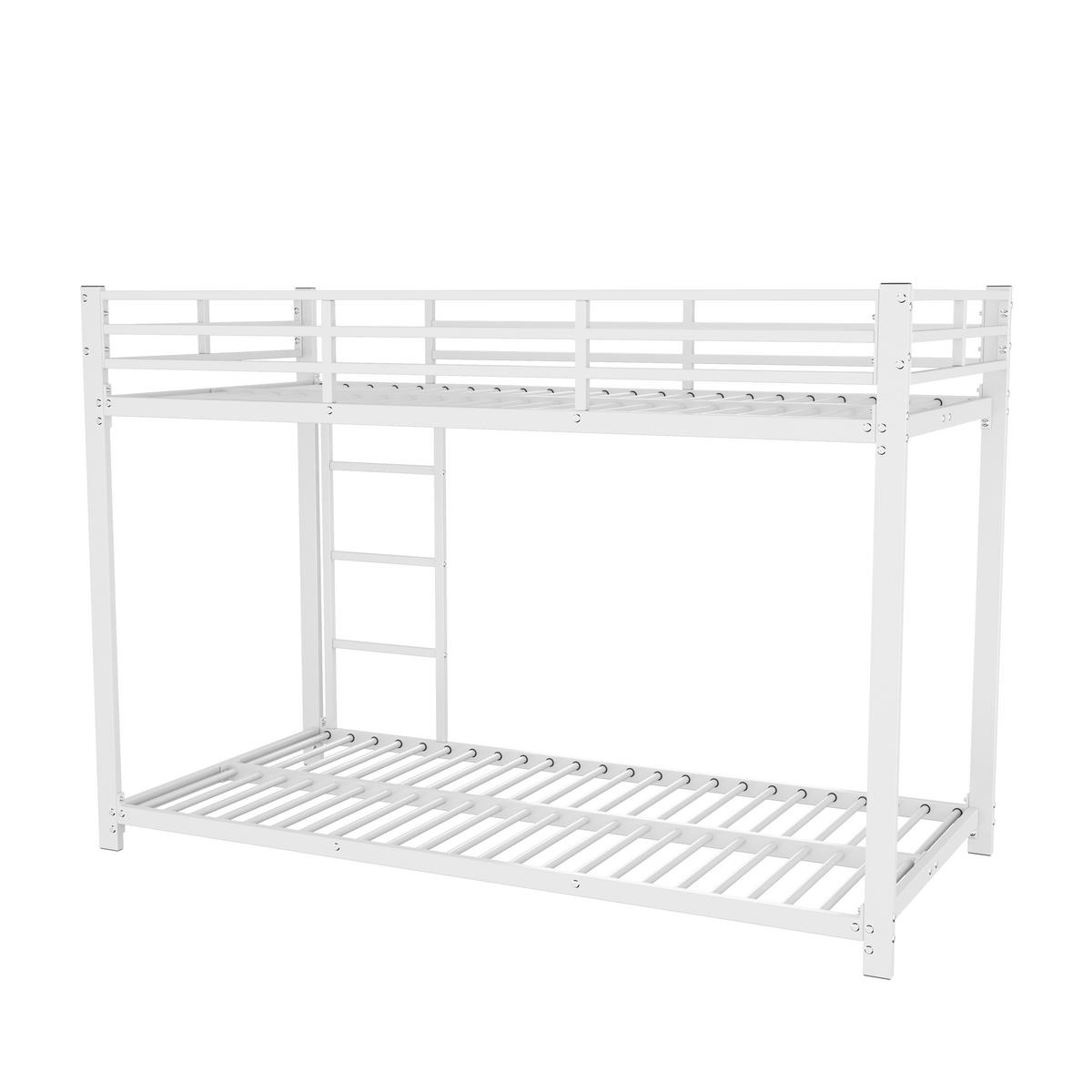 ETAGENBETT 90x200cm Weiß Eisenbett klassische Form - Weiß, Metall (90/200cm) - FLIEKS