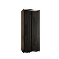 SCHWEBETÜRENSCHRANK 235,2/120/60 2-türig - Silberfarben/Schwarz, Holz/Metall (120/235/60cm) - Abiks Möbel