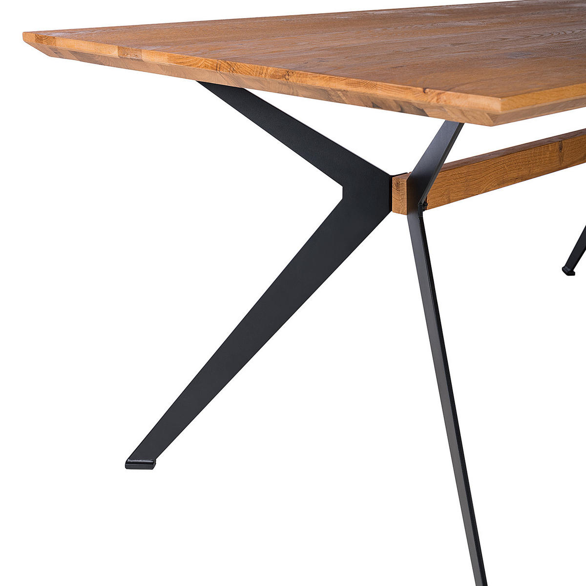 ESSTISCH - Metall / Massivholz - Schwarz - Schwarz/Grün, Holz/Metall (90/180/77cm) - home24