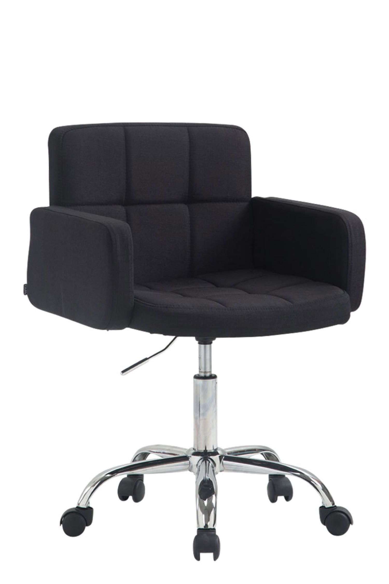 ARBEITSHOCKER Lausanne Stoff schwarz - Schwarz, Metall (60/89/52cm) - TPFLiving