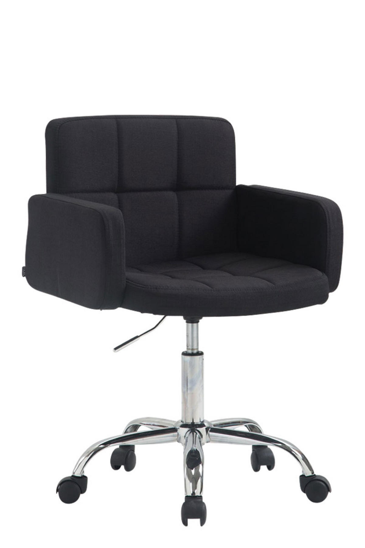 ARBEITSHOCKER Lausanne Stoff schwarz - Schwarz, Metall (60/89/52cm) - TPFLiving