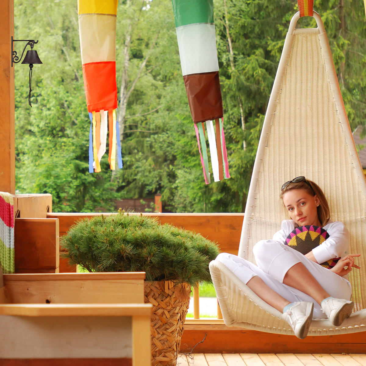 ZVONEK u dveří - hnědá, kov (11/13/15cm) - Relaxdays