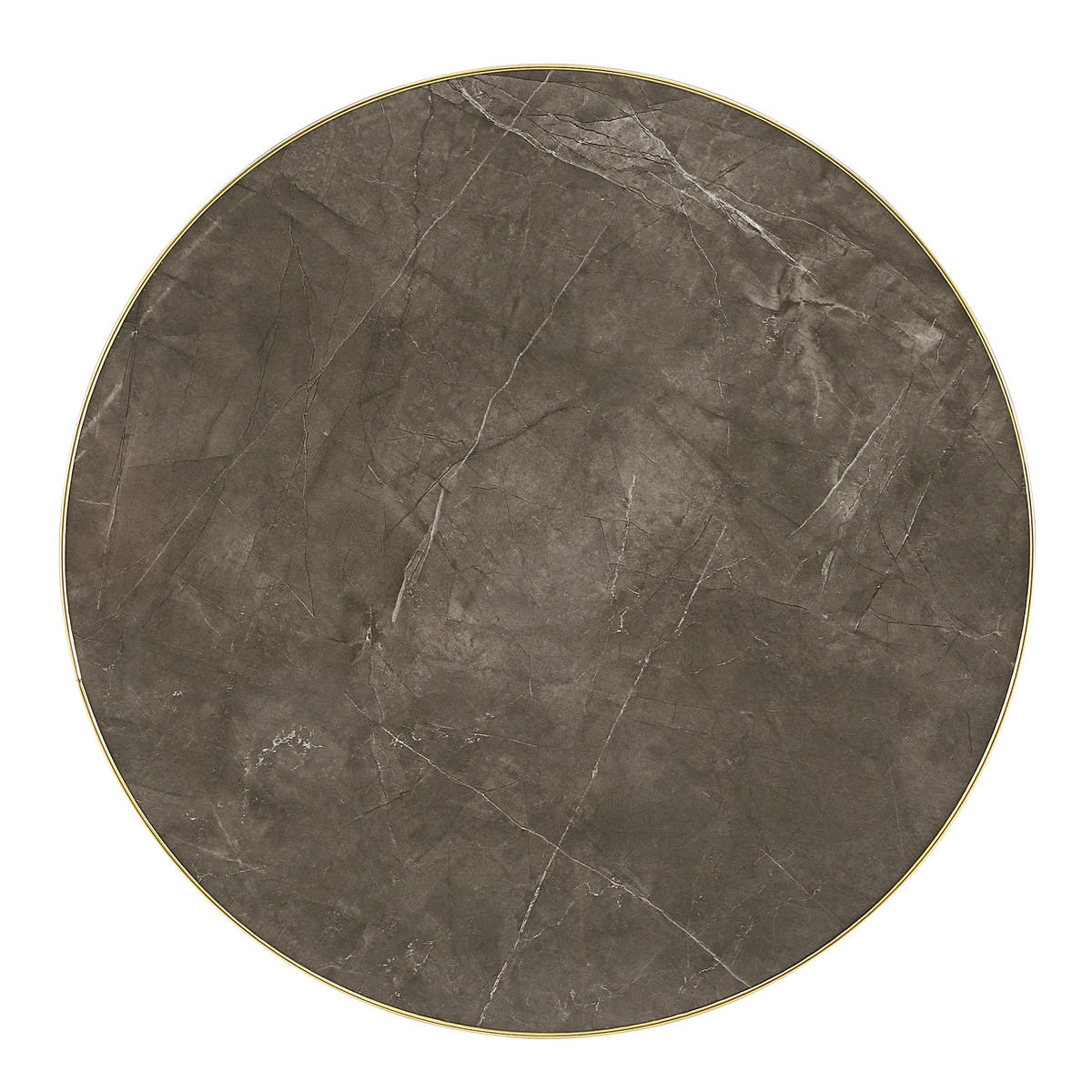 BARTISCH in Grau|Goldfarben Beistelltisch mit Marmoroptik-Tischplatte und Edelstahlgestell, B60/T60/H74cm - Goldfarben/Grau, Holzwerkstoff/Metall (59.5/59.5/73.5cm) - STILVORA