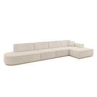 ECKSOFA Ottomane Rechts IREA-L3 - 412x165x80 cm Beige - Beige, Holzwerkstoff/Textil (412/165cm) - ALTDECOR
