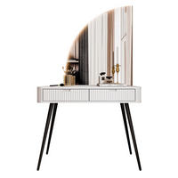 SCHMINKTISCH ZAIRA-QS mit LED Spiegel Linke Weiß - Weiß, Holzwerkstoff (103/80/49cm) - Lookway