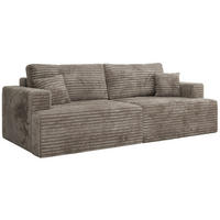 4-SITZER SOFA VIRELLA Grau Cord - Schwarz/Grau, Textil (240/88/115cm) - MKS