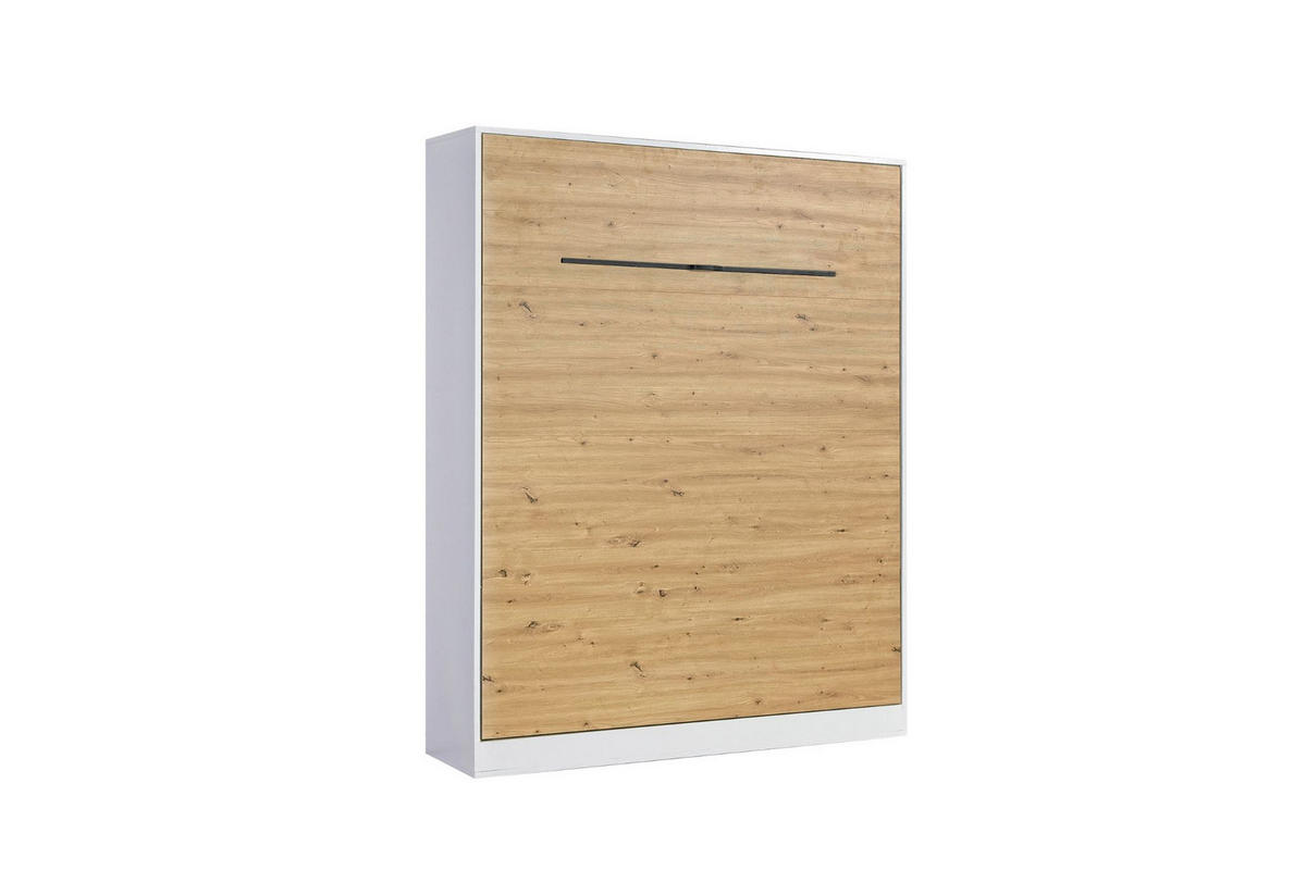 SCHRANKBETT Perfekt 160x200 Ein Vertikales Vereint Eiche + Schwarz - Mooreichefarben/Eichefarben, Holz/Metall (160/200cm) - Kaiser Möbel