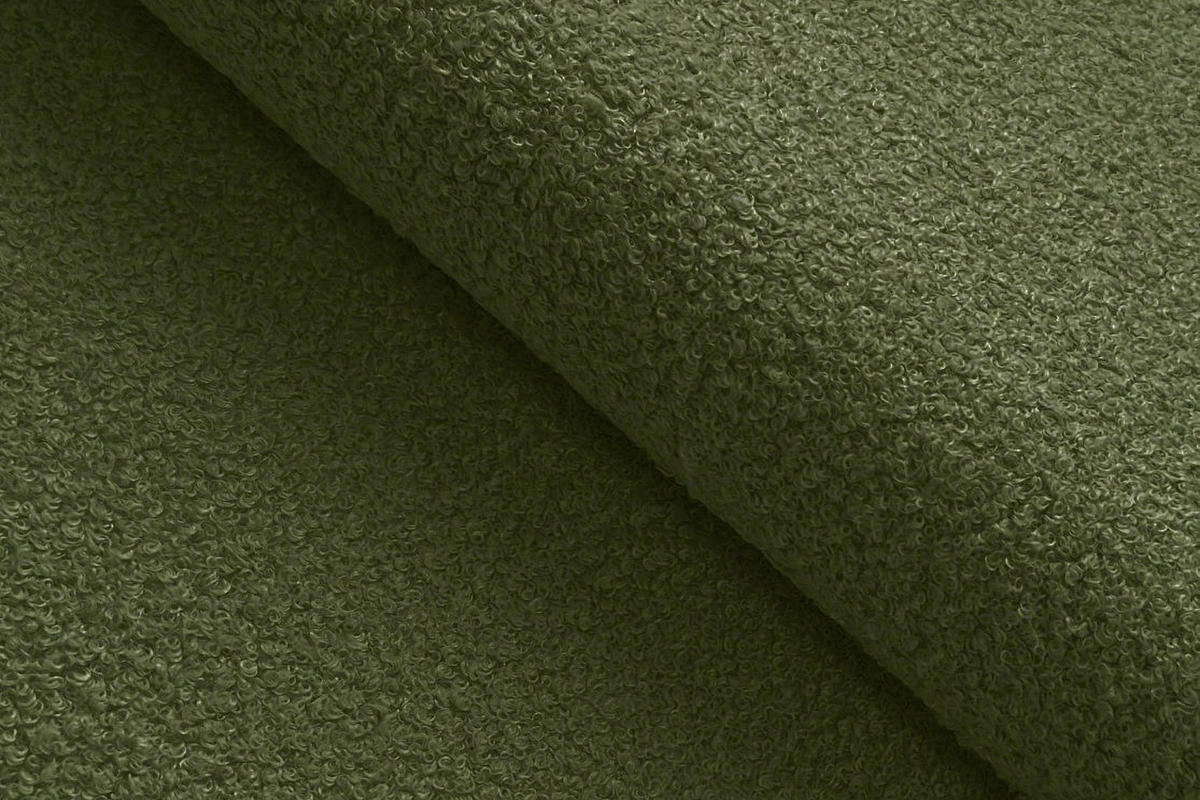 ECKSOFA TAUER 3-Sitzer LINKS, Bouclé-Stoff grün - Schwarz/Grün, Holz/Textil (173/206cm) - Courtois Laville